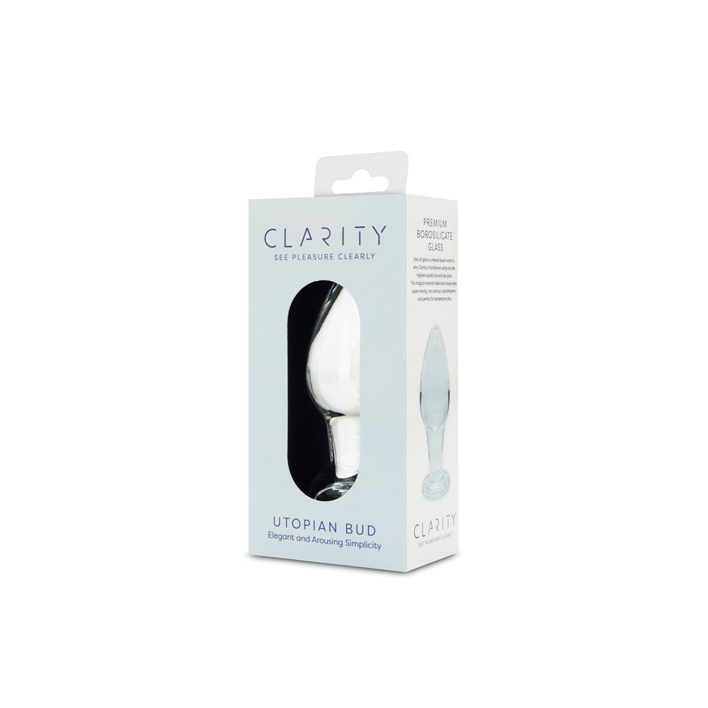 Clarity - Utopian Bud - Clear 8.9 cm Glass Butt Plug Creative Conceptions