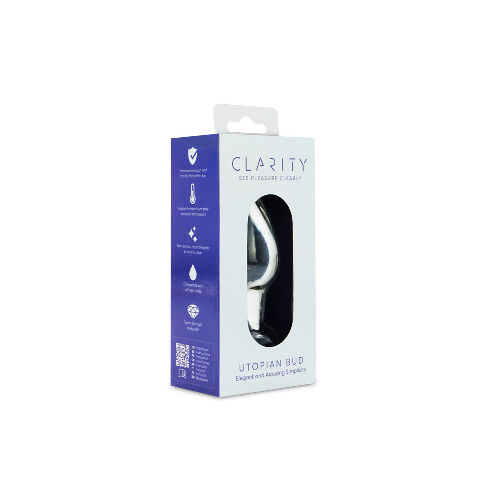 Clarity - Utopian Bud - Clear 8.9 cm Glass Butt Plug Creative Conceptions
