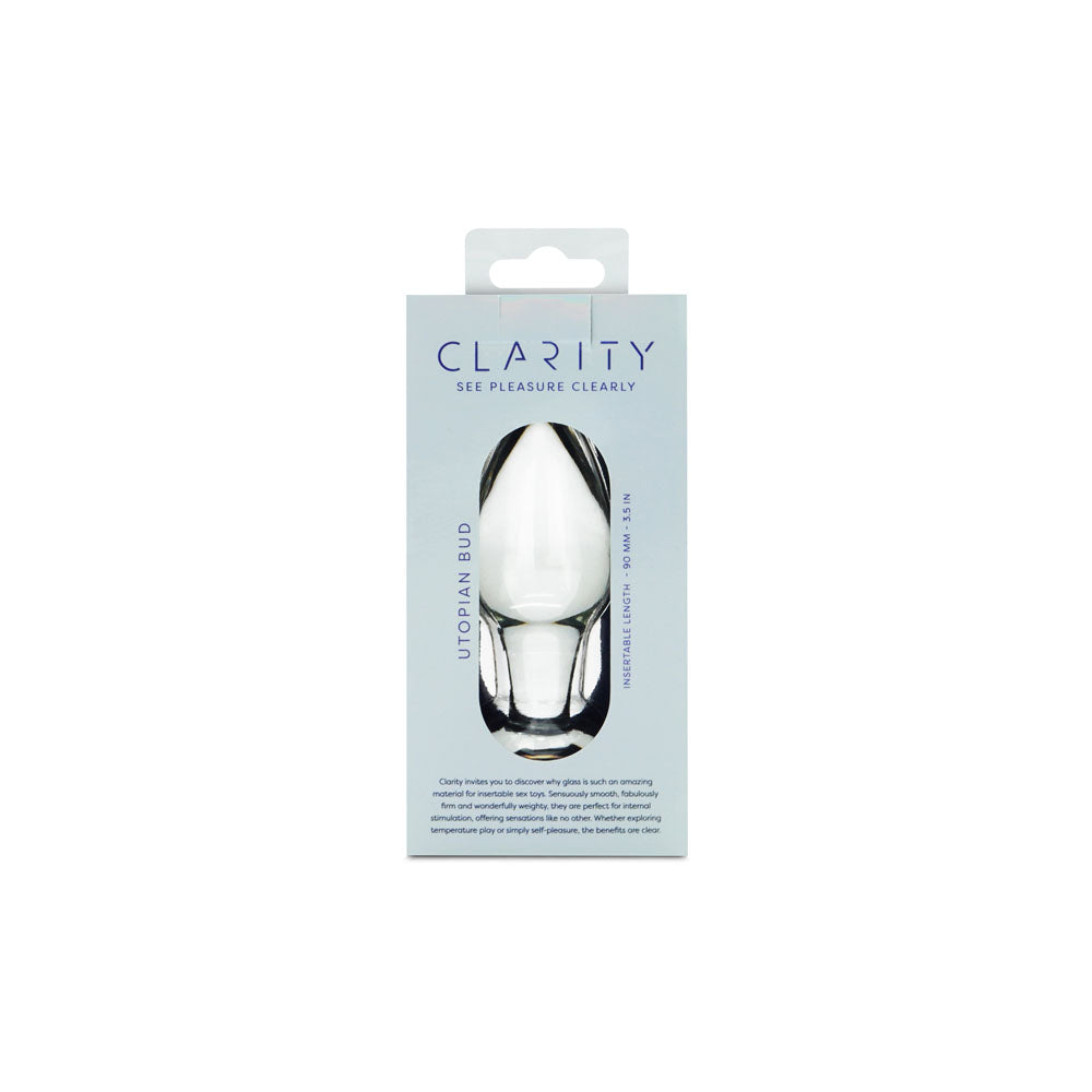 Clarity - Utopian Bud - Clear 8.9 cm Glass Butt Plug Creative Conceptions