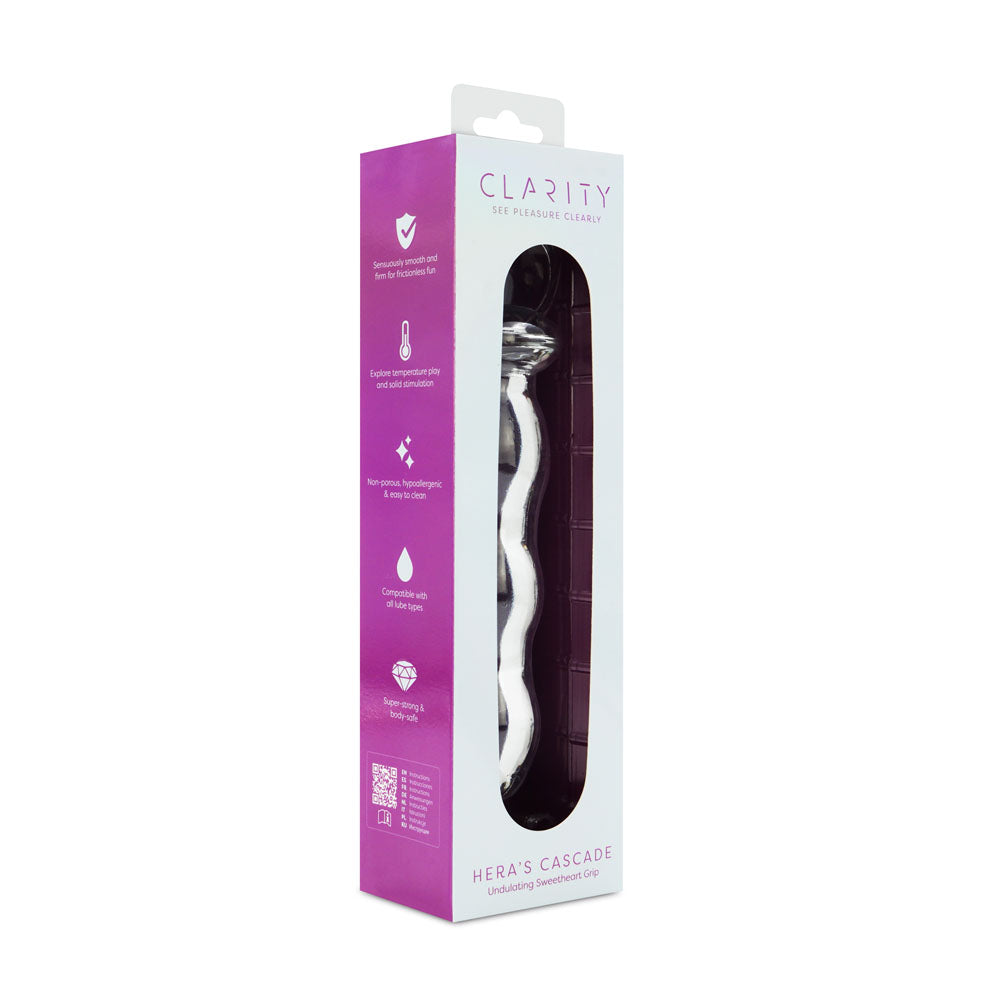 Clarity - Hera's Cascade - Clear 15 cm Glass Dildo Creative Conceptions