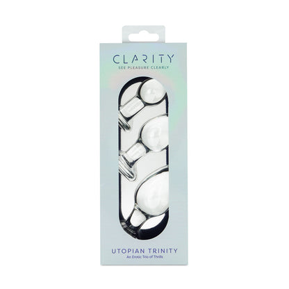 Clarity - Utopian Trinity - Clear Glass Butt Plugs - Set of 3 Sizes Creative Conceptions