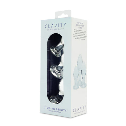 Clarity - Utopian Trinity - Clear Glass Butt Plugs - Set of 3 Sizes Creative Conceptions
