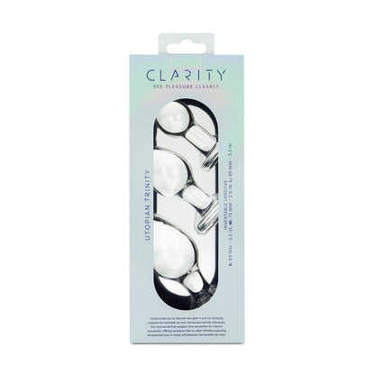 Clarity - Utopian Trinity - Clear Glass Butt Plugs - Set of 3 Sizes Creative Conceptions