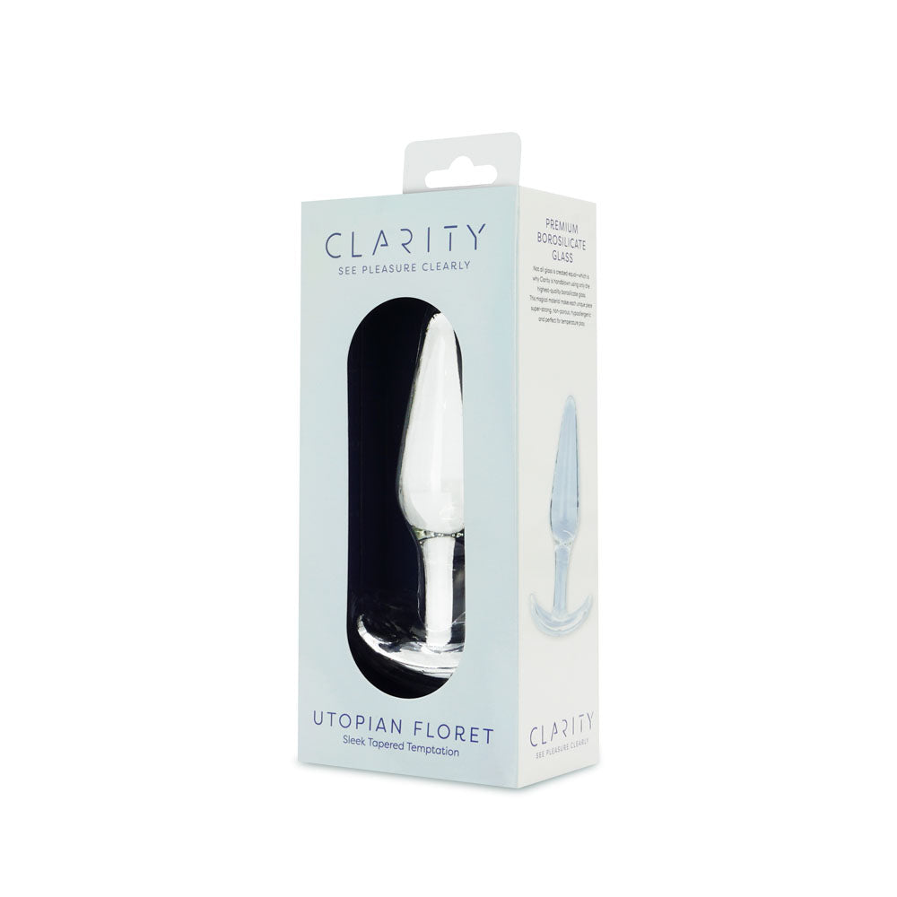 Clarity - Utopian Floret - Clear 11 cm Glass Butt Plug Creative Conceptions