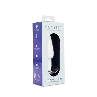 Clarity - Utopian Floret - Clear 11 cm Glass Butt Plug Creative Conceptions