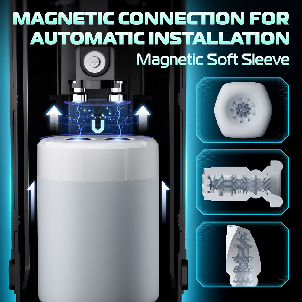 CyberSkin The Titan - Black USB Rechargeable Thrusting & Vibrating Auto Masturbator with Heater CyberSkin