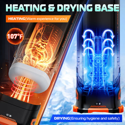 CyberSkin The Titan - Black USB Rechargeable Thrusting & Vibrating Auto Masturbator with Heater CyberSkin