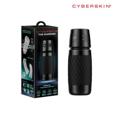 CyberSkin The Warrior - Black USB Rechargeable Sucking & Vibrating Auto Masturbator CyberSkin
