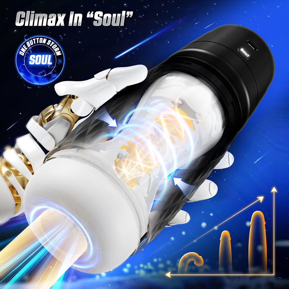 CyberSkin The Warrior - Black USB Rechargeable Sucking & Vibrating Auto Masturbator CyberSkin
