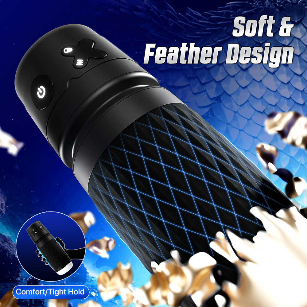 CyberSkin The Warrior - Black USB Rechargeable Sucking & Vibrating Auto Masturbator CyberSkin