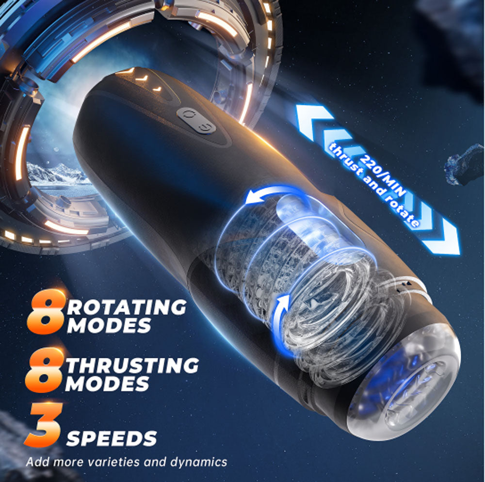 CyberSkin The Galaxy Voy - USB Rechargeable Thrusting & Rotating Auto Masturbator with Heater CyberSkin