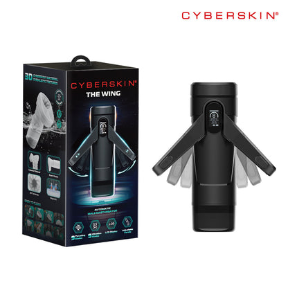 CyberSkin The Wing - Black USB Rechargeable Thrusting & Massaging Auto Masturbator with Heater CyberSkin