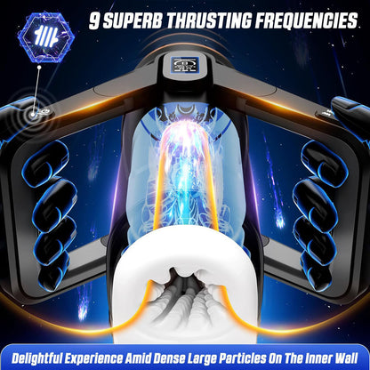 CyberSkin The Wing - Black USB Rechargeable Thrusting & Massaging Auto Masturbator with Heater CyberSkin