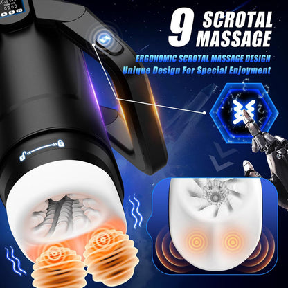 CyberSkin The Wing - Black USB Rechargeable Thrusting & Massaging Auto Masturbator with Heater CyberSkin