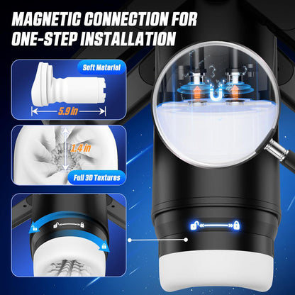 CyberSkin The Wing - Black USB Rechargeable Thrusting & Massaging Auto Masturbator with Heater CyberSkin