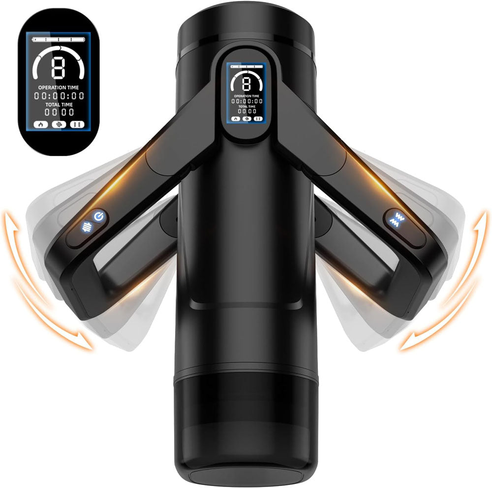 CyberSkin The Wing - Black USB Rechargeable Thrusting & Massaging Auto Masturbator with Heater CyberSkin