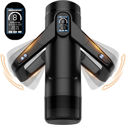 CyberSkin The Wing - Black USB Rechargeable Thrusting & Massaging Auto Masturbator with Heater CyberSkin