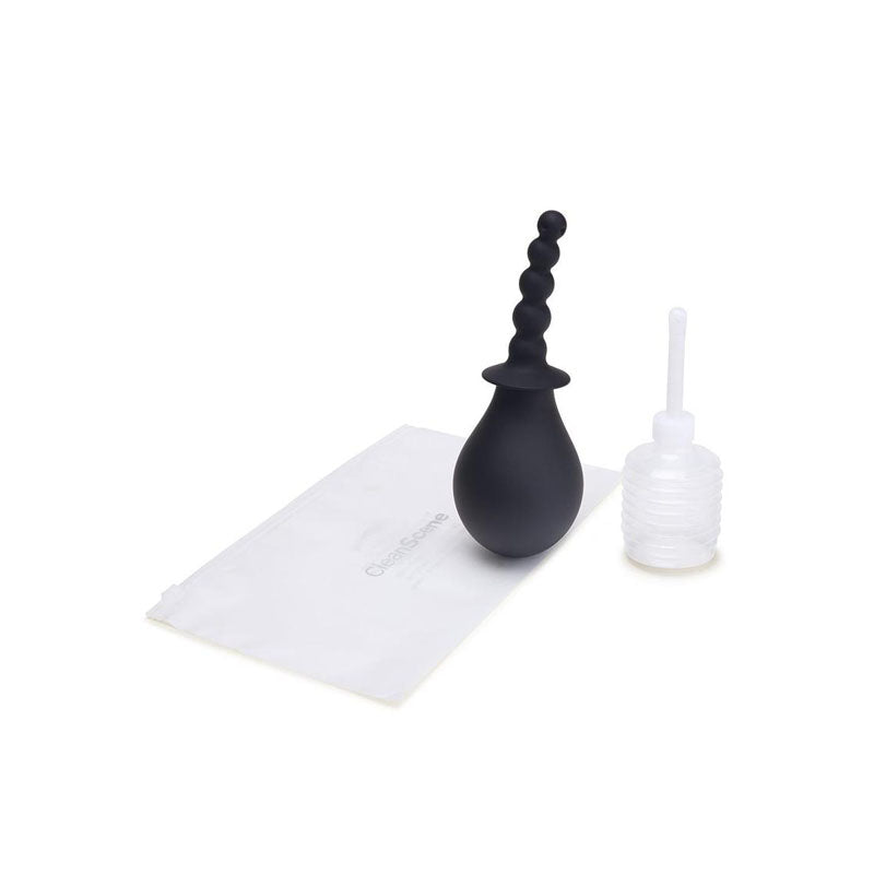 CleanScene 4 Piece Soft Squeeze Beaded Anal Douche Set with Flared Base - 250 ml Capacity with Free Travel Douche Included Xgen Products