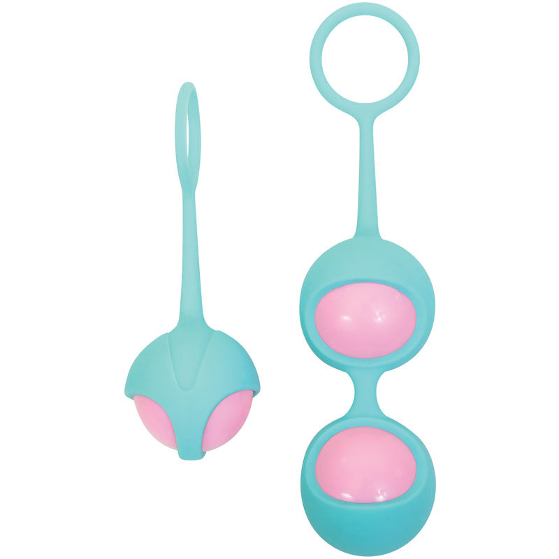 Adam & Eve Eve's Kegel Training Set - Teal/Pink Kegel Trainers - Set of 2 Adam & Eve