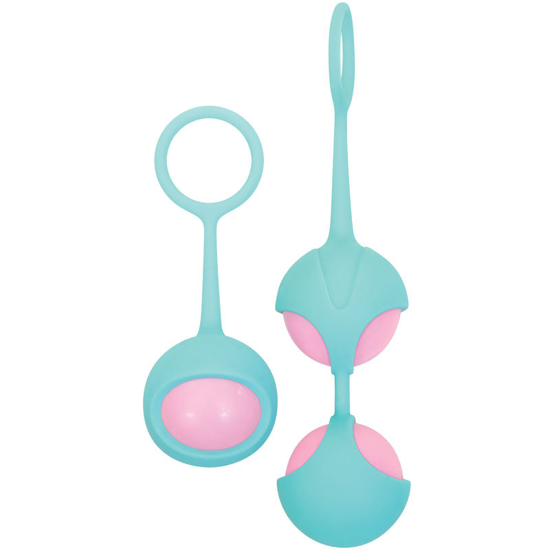 Adam & Eve Eve's Kegel Training Set - Teal/Pink Kegel Trainers - Set of 2 Adam & Eve