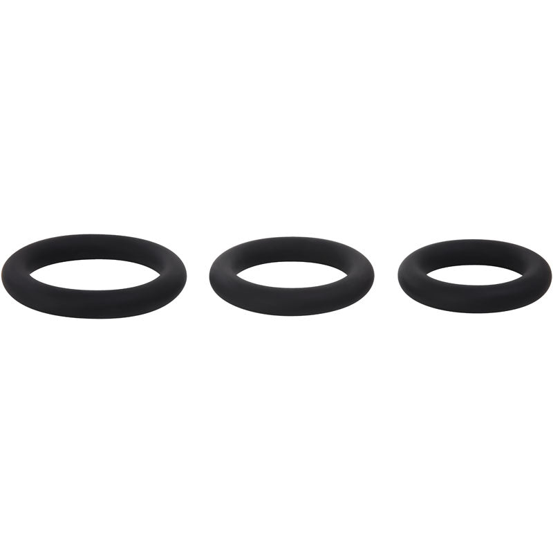 Adam & Eve Silicone Penis Ring Set - Black Cock Rings - Set of 3 Sizes Adam & Eve