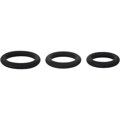 Adam & Eve Silicone Penis Ring Set - Black Cock Rings - Set of 3 Sizes Adam & Eve