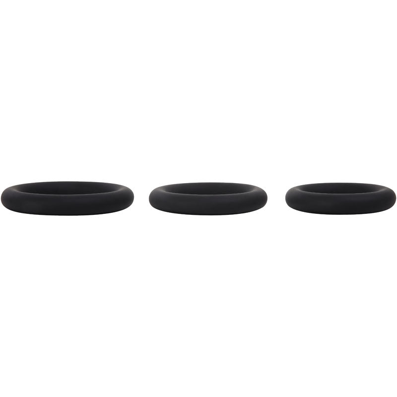 Adam & Eve Silicone Penis Ring Set - Black Cock Rings - Set of 3 Sizes Adam & Eve