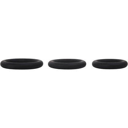 Adam & Eve Silicone Penis Ring Set - Black Cock Rings - Set of 3 Sizes Adam & Eve