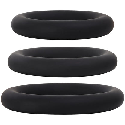 Adam & Eve Silicone Penis Ring Set - Black Cock Rings - Set of 3 Sizes Adam & Eve