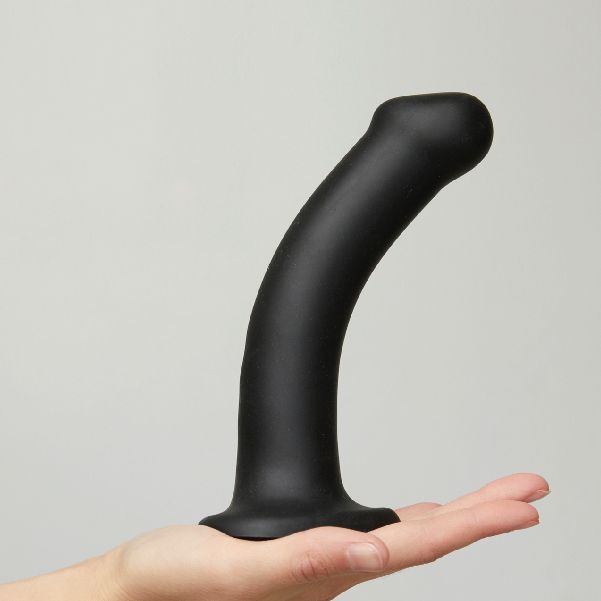 Strap On Me Dual Density Dildo Black Medium Strap-on-me