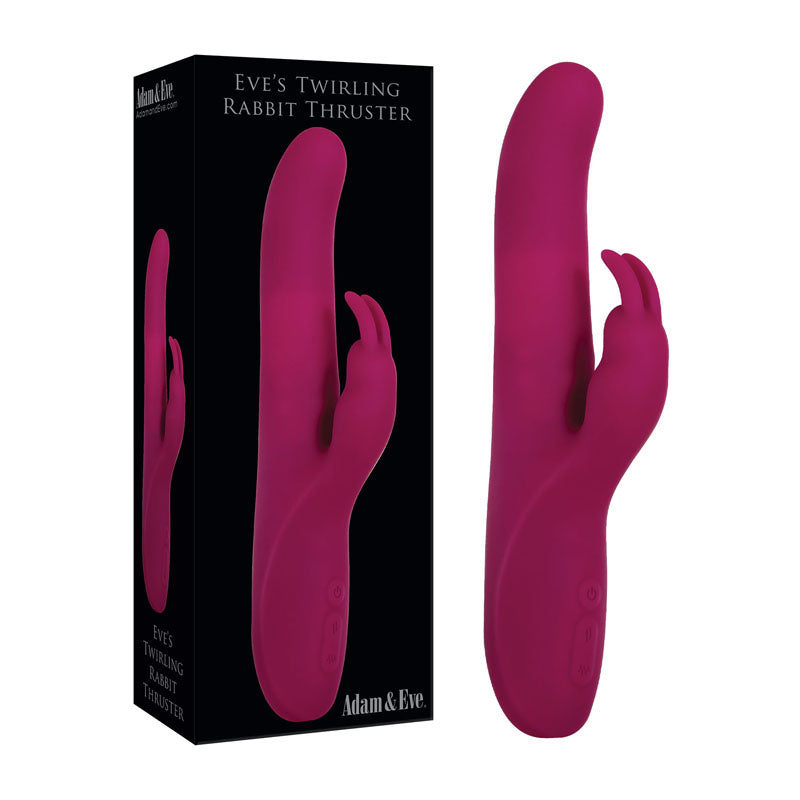 Adam & Eve Eve's Twirling Rabbit Thruster - Purple 24.1 cm USB Rechargeable Thrusting Rabbit Vibrator Adam & Eve
