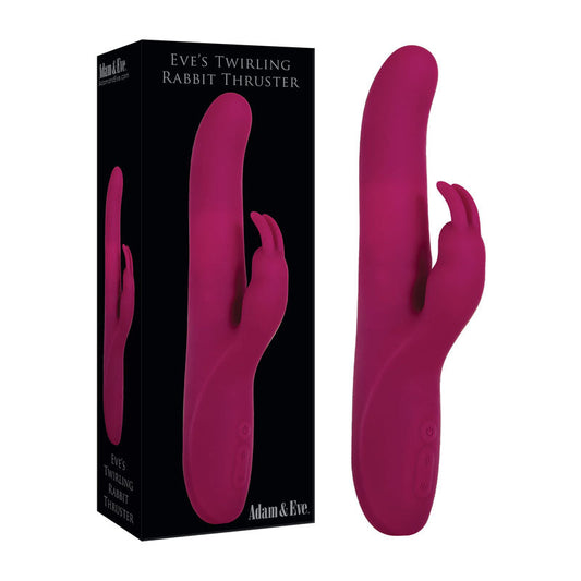 Adam & Eve Eve's Twirling Rabbit Thruster - Purple 24.1 cm USB Rechargeable Thrusting Rabbit Vibrator Adam & Eve