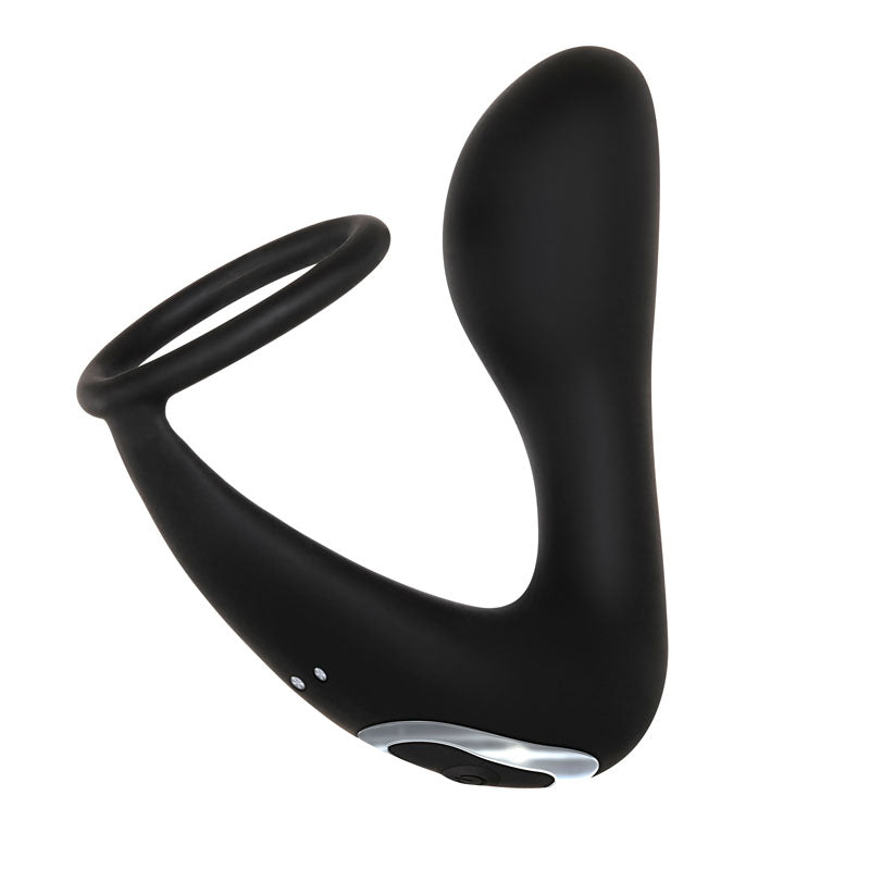 Adam & Eve Adam's Rechargeable Prostate Pleaser & C-Ring - Black USB Rechargeable Anal Plug with Cock Ring Adam & Eve