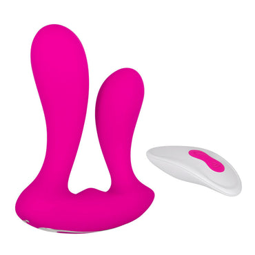 Adam & Eve Rechargeable Dual Entry Vibe - Pink USB Rechargeable Vibrator with Remote Control Adam & Eve