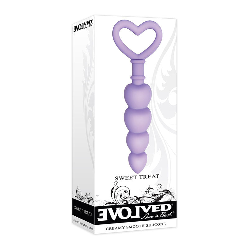 Evolved Sweet Treat - Purple 11.5 cm Beaded Butt Plug with Handle Evolved