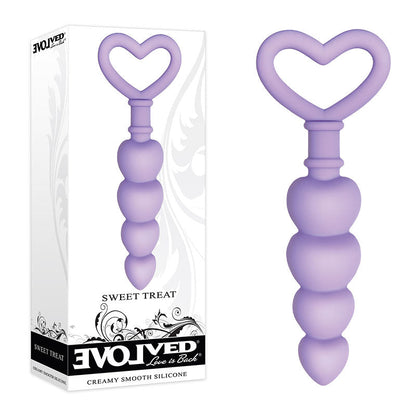 Evolved Sweet Treat - Purple 11.5 cm Beaded Butt Plug with Handle Evolved