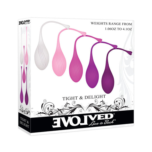 Evolved TIGHT & DELIGHT - Kegel Trainer Set - 5 Piece Kit Coloured - Club X