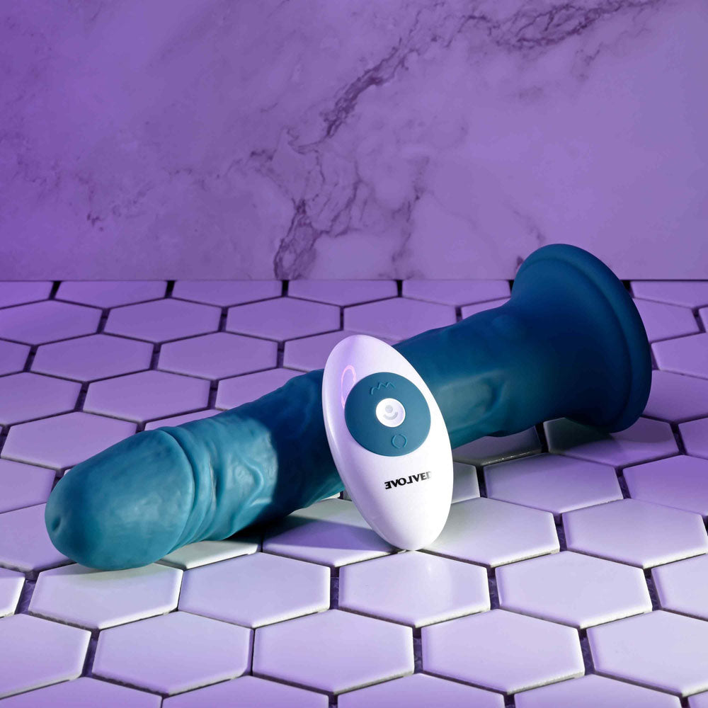 Evolved TSUNAMI - Blue 18.4 cm USB Rechargeable Vibrating Dong with Remote Control Evolved