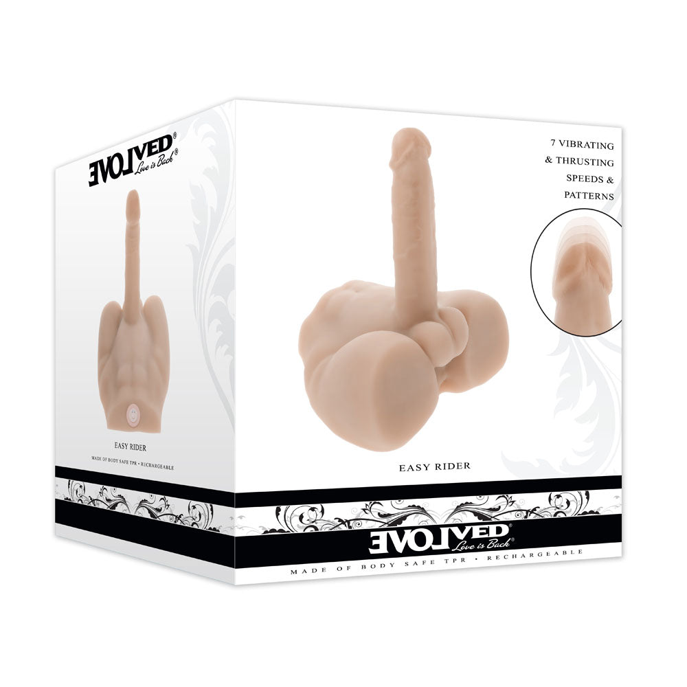 Evolved EASY RIDER LIGHT - Flesh USB Rechargeable Male Torso with Vibrating 17.8 cm Penis Flesh - Club X