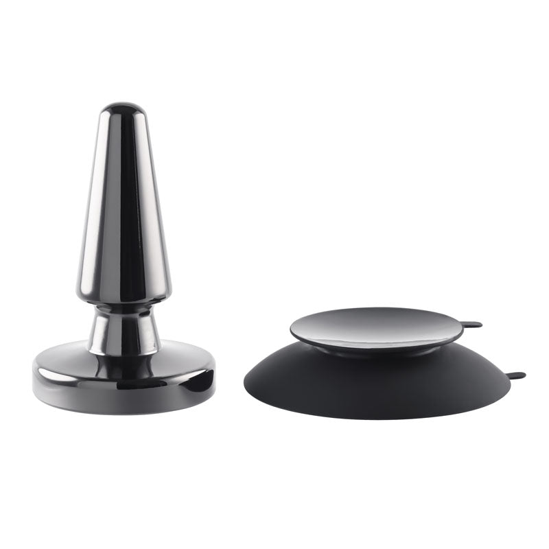 Evolved BEGINNER METAL PLUG - Black Chrome 11.2 cm USB Rechargeable Vibrating Butt Plug Evolved