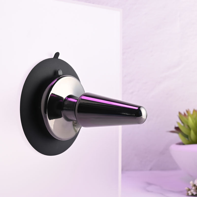 Evolved BEGINNER METAL PLUG - Black Chrome 11.2 cm USB Rechargeable Vibrating Butt Plug Evolved