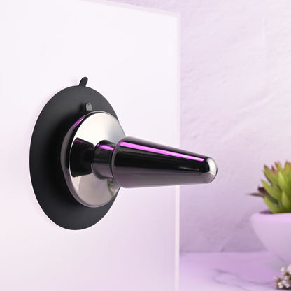 Evolved BEGINNER METAL PLUG - Black Chrome 11.2 cm USB Rechargeable Vibrating Butt Plug Evolved