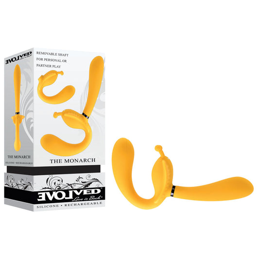 Evolved THE MONARCH - Yellow USB Rechargeable Multi Use Couples Vibrator Yellow - Club X