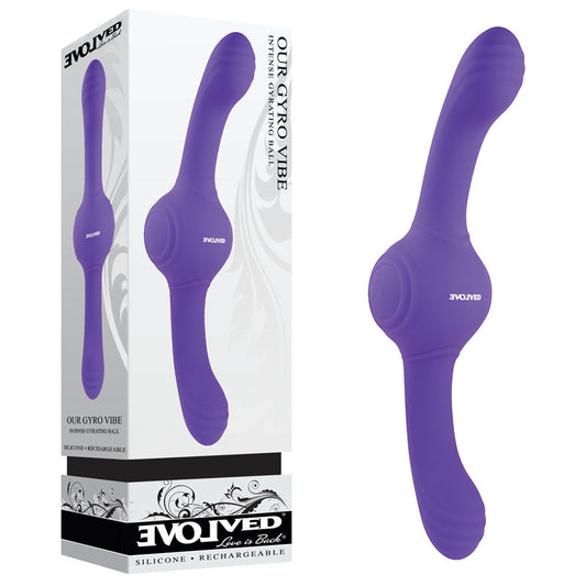 Evolved OUR GYRO VIBE - Purple 29.5 cm USB Rechargeable Super Double Vibrator Purple / 50 - Club X
