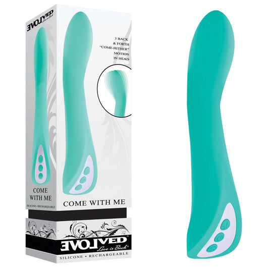 Evolved COME WITH ME - Teal 20.3 cm USB Rechargeable Vibrator with Flicking Head Teal - Club X