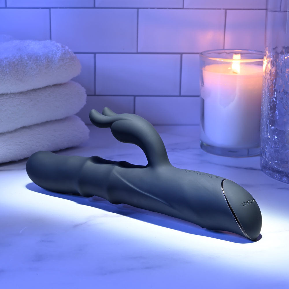 Evolved RINGMASTER - Black 23.1 cm USB Rechargeable Rabbit Vibrator Evolved