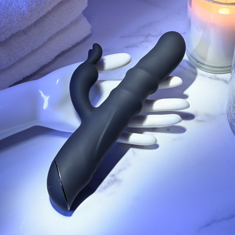 Evolved RINGMASTER - Black 23.1 cm USB Rechargeable Rabbit Vibrator Evolved
