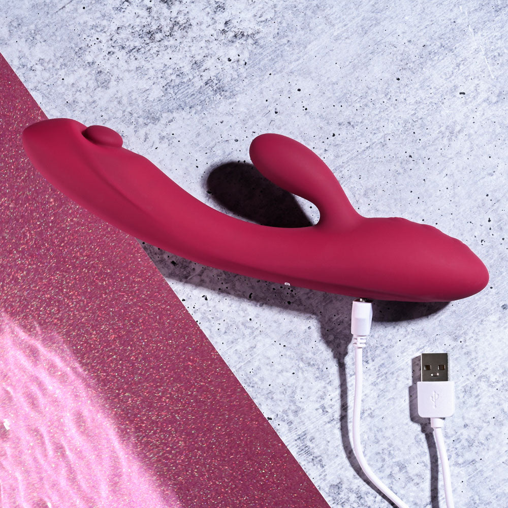 Evolved JAMMIN' G - Burgundy 20.1 cm USB Rechargeable Rabbit Vibrator Evolved