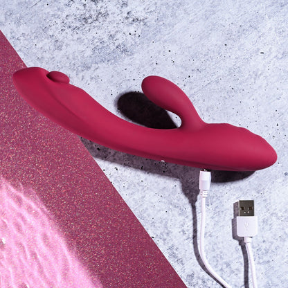 Evolved JAMMIN' G - Burgundy 20.1 cm USB Rechargeable Rabbit Vibrator Evolved