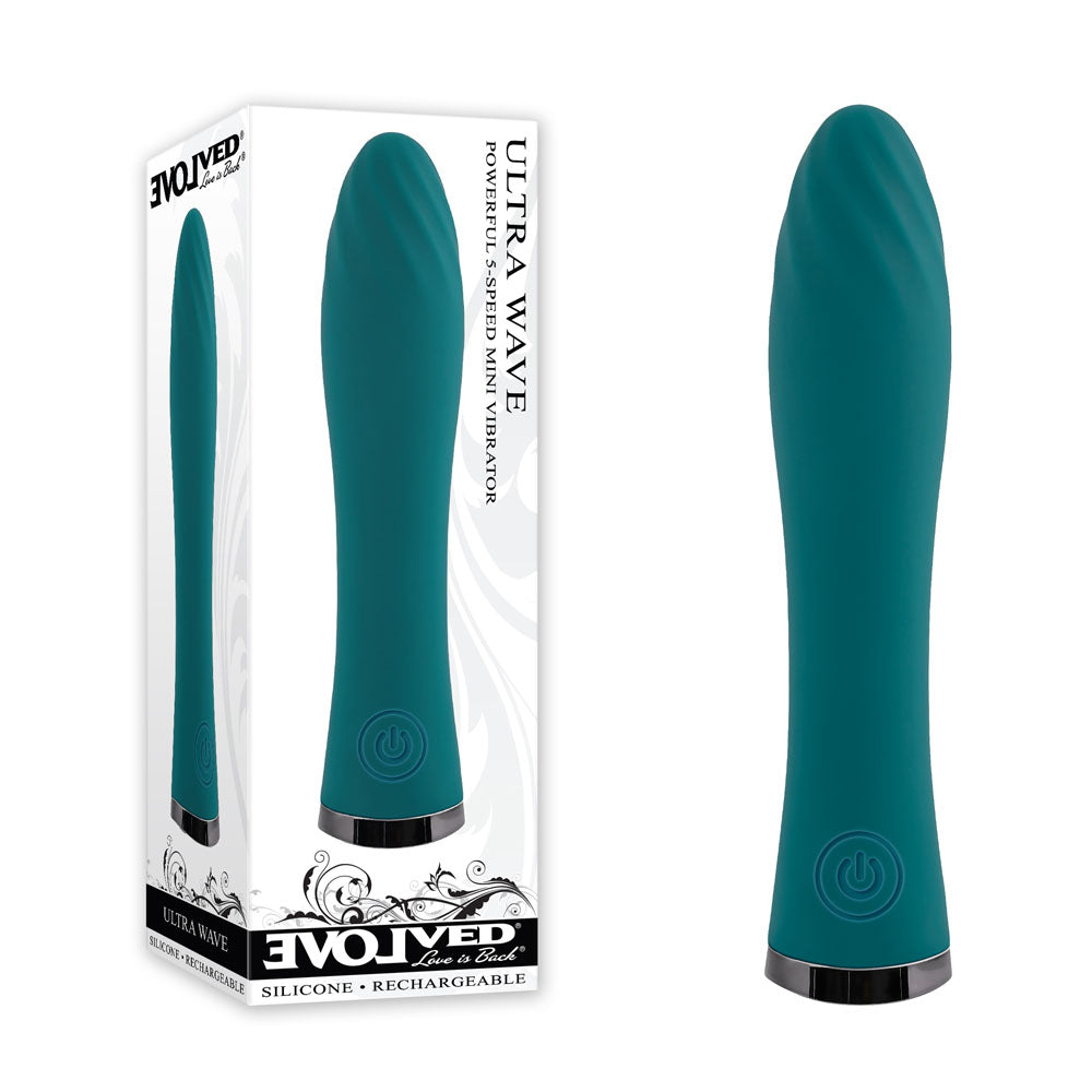 Evolved ULTRA WAVE - Blue 13 cm USB Rechargeable Mini Vibrator Evolved